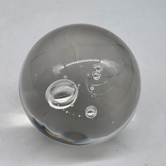 Murano Style Glass Large & Small Bubbles Paperweight Orb Decor 2.75" Clear - Picture 5 of 10